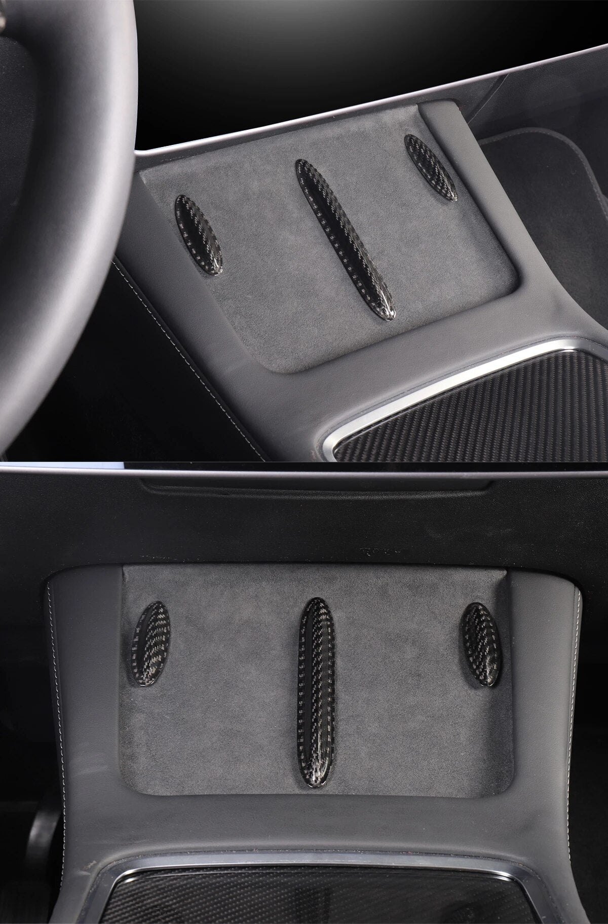 Bright Carbon Fiber Patch For Tesla Model Y 2021-2023 Steering Wheel Central Control Door Window Button model Y Interior Sticker