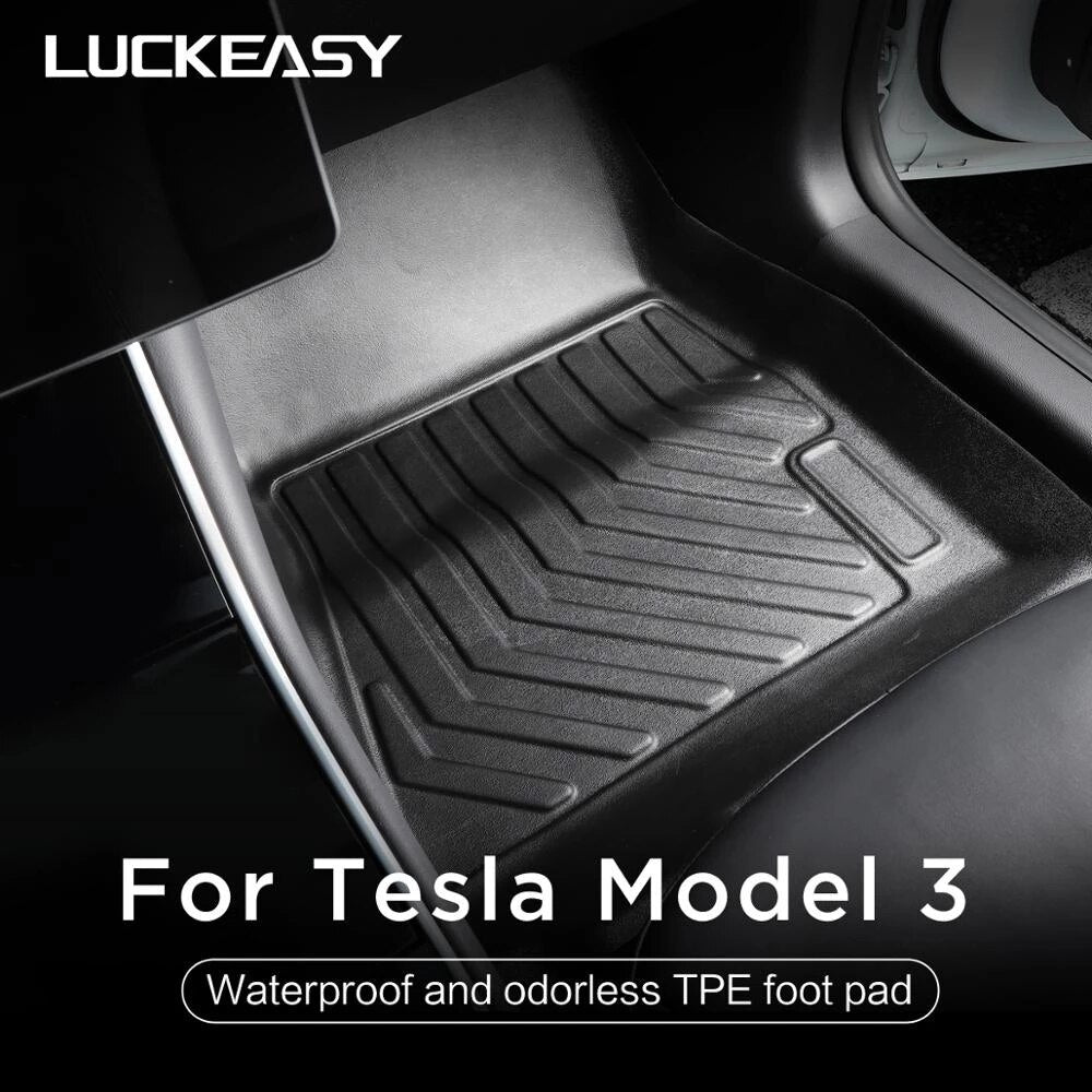 Car Accessories TPE Environmentally Waterproof Non-slip Foot Pad For Tesla Model3 2023 Complete Set Custom All-Weather Floor Mat