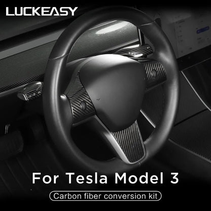 Car Bright Carbon Fiber For Tesla Model 3 Model Y 2017-2020 Window Button Center Control Door Lock Switch Patch Auto Accessories