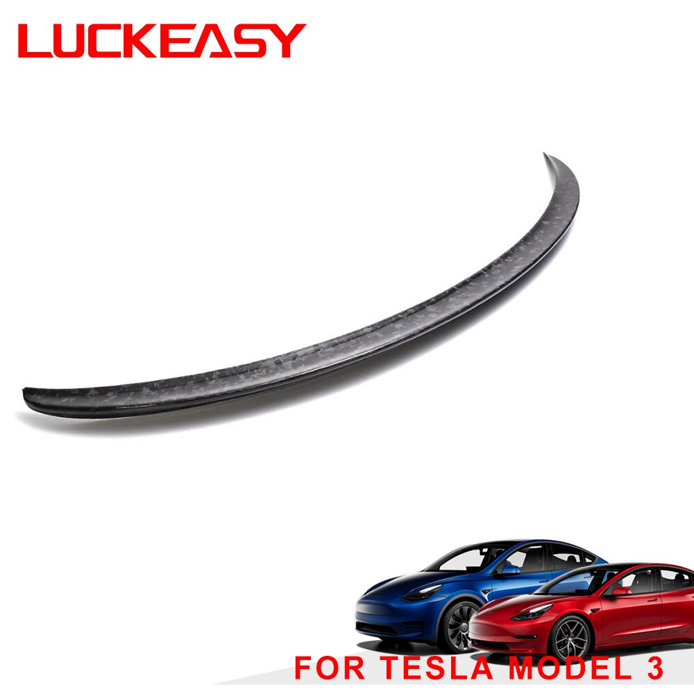 Car Forged Carbon Fiber Rear Spoiler Wing For Tesla Model 3 Exterior Modification Accessories Model 3 2022 Carbon Fiber Spoiler