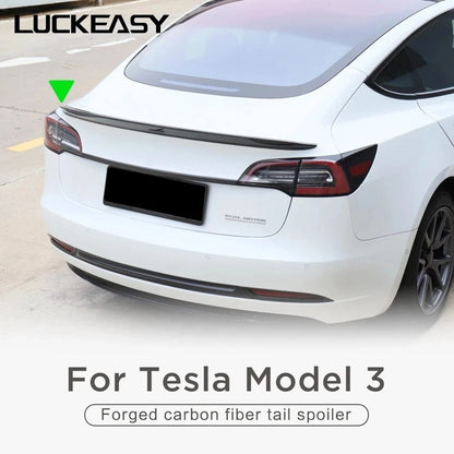 Car Forged Carbon Fiber Rear Spoiler Wing For Tesla Model 3 Exterior Modification Accessories Model 3 2022 Carbon Fiber Spoiler