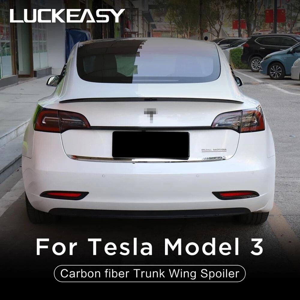 Carbon Fiber ABS Rear Trunk Spoiler For Tesla Model 3 High Performance Version Carbon Fiber Trunk Wing Spoiler Model3 2017-2022