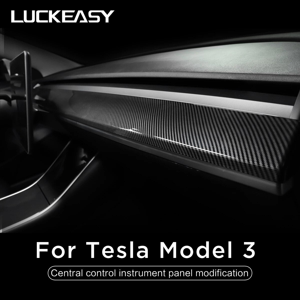 Central Control Instrument Panel For Tesla Model 3 Model Y model3 2017-2022 Accessories Matte Carbon Fiber ABS Model Three New