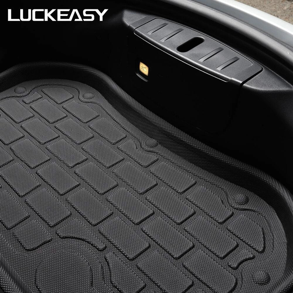 For Tesla Model 3 2017-2020 TPE Custom Lower Trunk Mats All-Weather Waterproof And Wearable Mat Sub-Trunk Carpet (Piano Model)