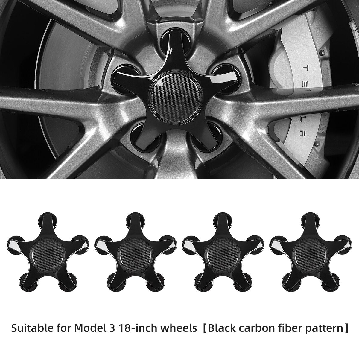 For Tesla Model 3 2022 18 Inch P Version Wheel Cap Hub Cap Kits ABS Hub Center Cover Car Modification Accessories