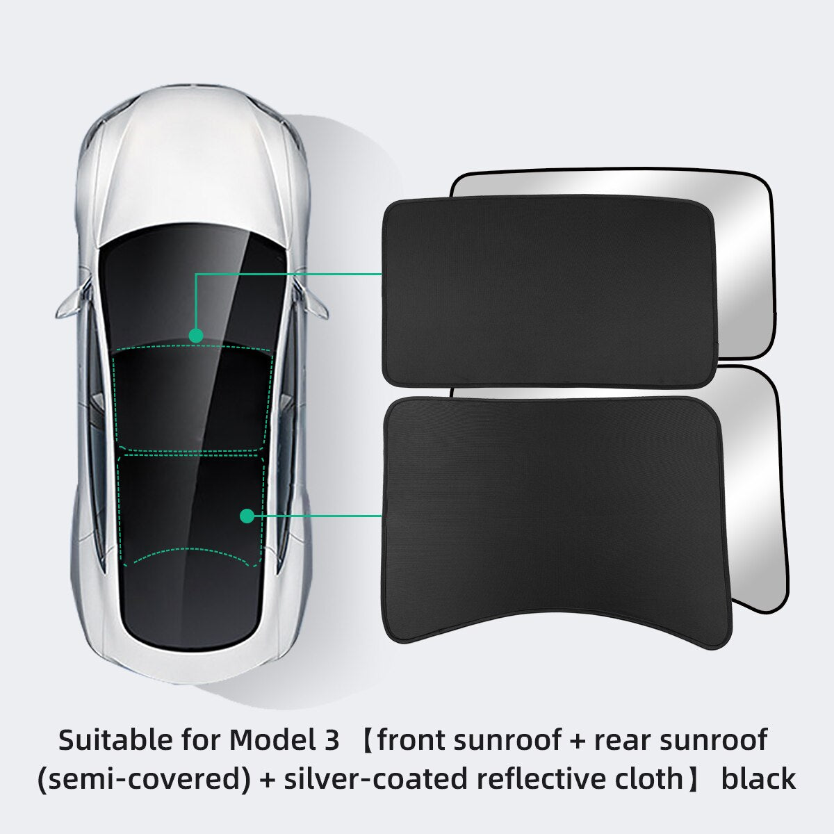 For Tesla Model 3 2022-2023 Car Interior Accessories Sun Shield Front And Rear Sunroof Sun Shade Net Car Window Sunshade