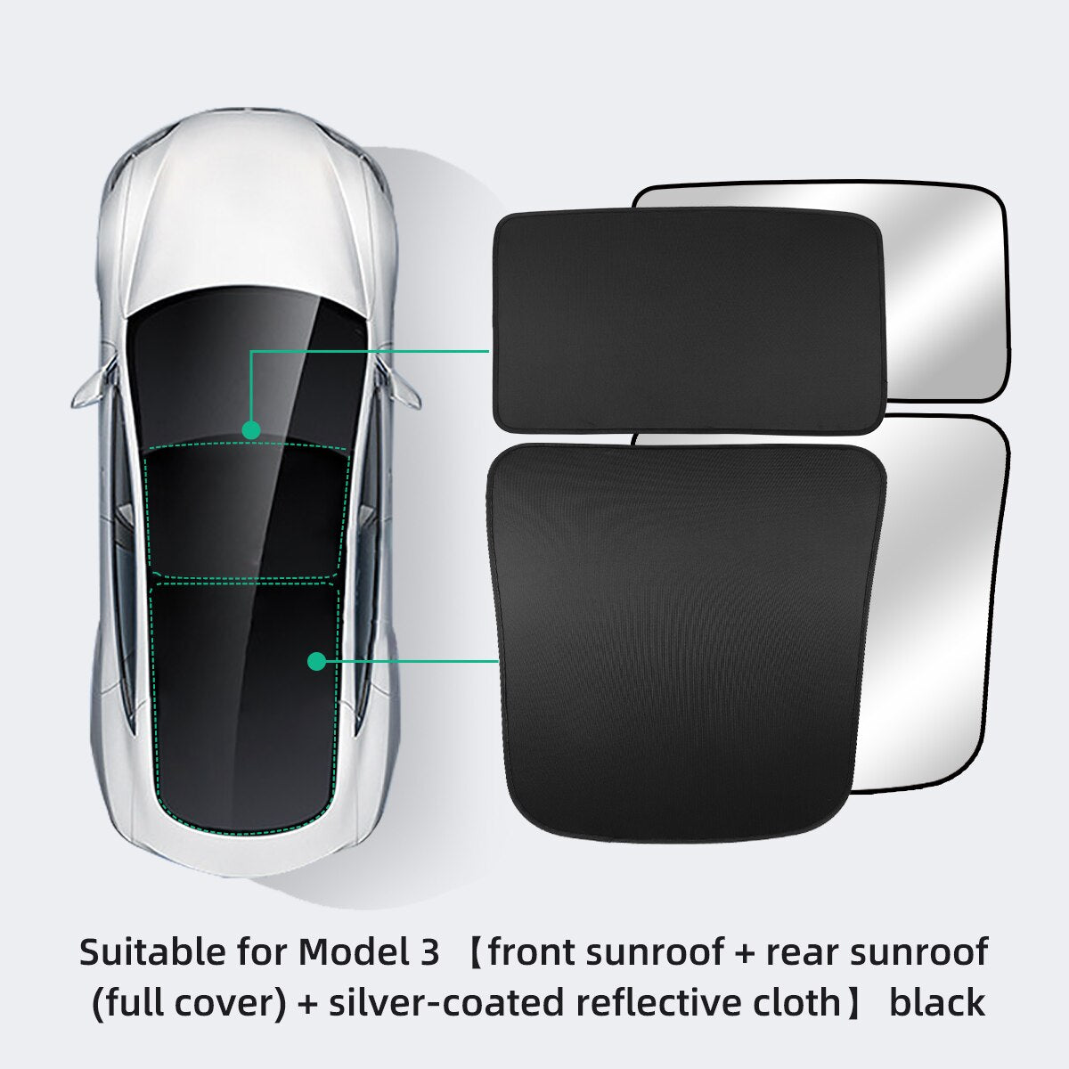 For Tesla Model 3 2022-2023 Car Interior Accessories Sun Shield Front And Rear Sunroof Sun Shade Net Car Window Sunshade