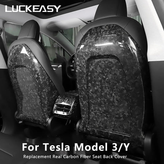 For Tesla Model 3 Model Y 2023 Car Interior Accessories Carbon Fiber Replace The Original Car Seat Back Cover
