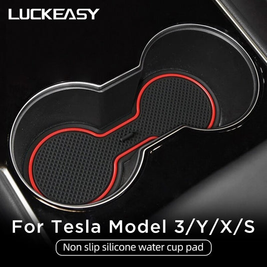 For Tesla Model 3 Y X S 2017-2023 Car Interior Accessories Door Slot Pad Cup Holders Non-Slip Mats Center Console Storage Pad