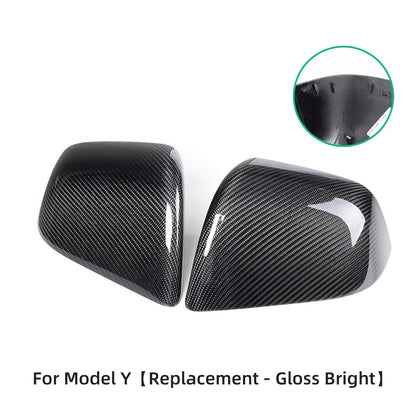 For Tesla Model Y 2017-2023 Carbon Fiber Rearview Mirror Cover Car Modification Accessories Side Mirror Protection Cover Caps