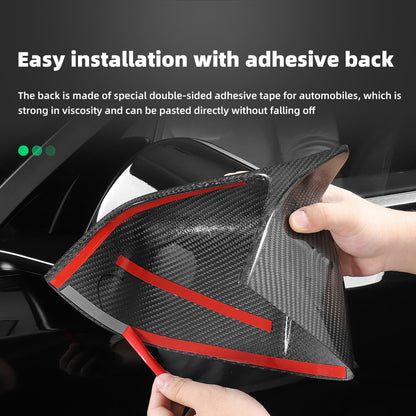 For Tesla Model Y 2017-2023 Carbon Fiber Rearview Mirror Cover Car Modification Accessories Side Mirror Protection Cover Caps