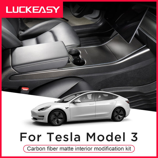 For Tesla Model3 model 3 Carbon Matte Window Button Center Control Door Lock Switch Complete Set Patch Car Accessories Interior