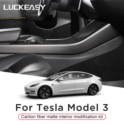 For Tesla Model3 model 3 Carbon Matte Window Button Center Control Door Lock Switch Complete Set Patch Car Accessories Interior