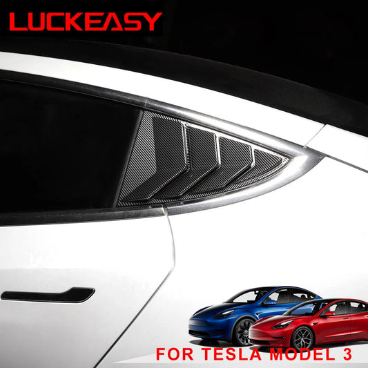 LUCKEASY Car Blinds Triangular Window For Tesla Model 3 Model3 2023 Modified Rear Door Shutter Decoration Exterior Accessories