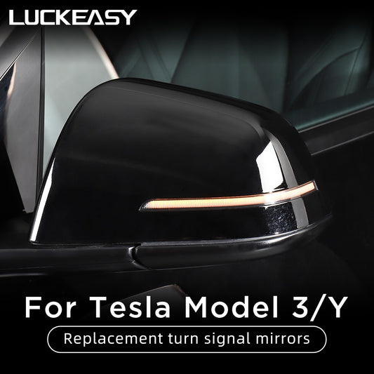 For Tesla Model 3 Model Y ABS Turn Signal LED Mirror Caps Car Exterior Accessories Replacement Rearview Mirror Covers