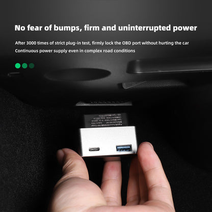 For Tesla Model 3 Model Y Central Control USB Shunt Hub Car Decoration Accessories 27W Quick Charger Docking Station