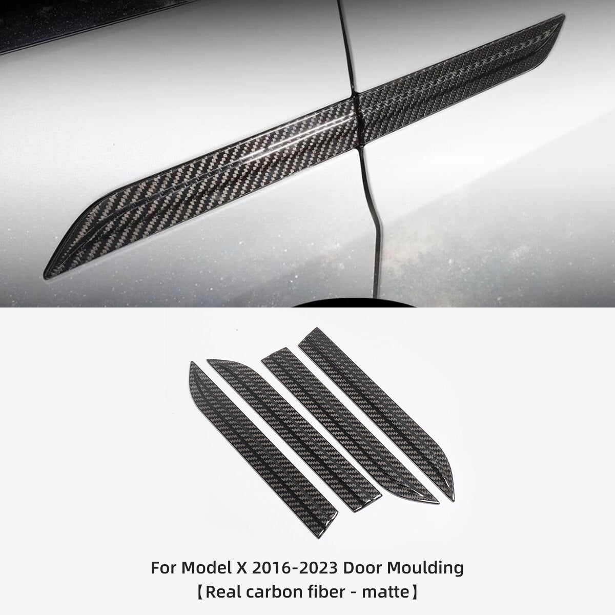 For Tesla Model 3 Y X S 2016-2023 Door Handle Patch Real Carbon Fiber Door Handle Decoration Stickers Car Accessories