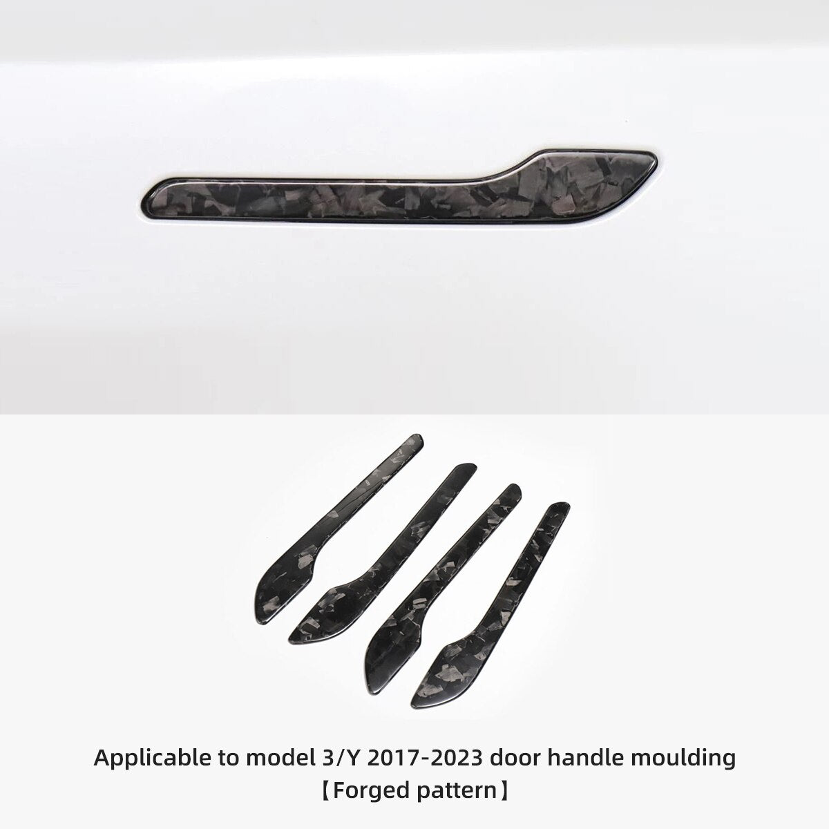 For Tesla Model 3 Y X S 2016-2023 Door Handle Patch Real Carbon Fiber Door Handle Decoration Stickers Car Accessories