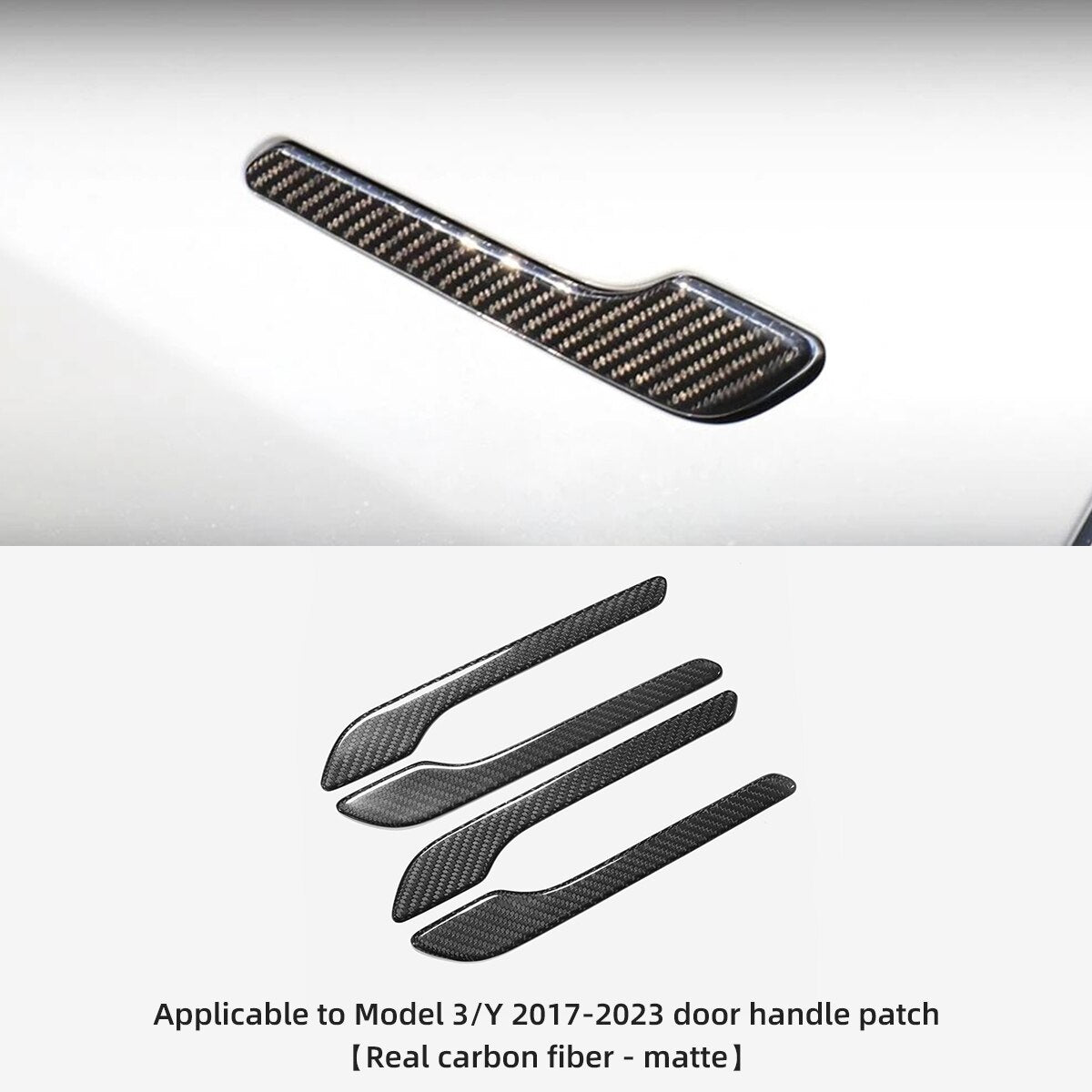 For Tesla Model 3 Y X S 2016-2023 Door Handle Patch Real Carbon Fiber Door Handle Decoration Stickers Car Accessories