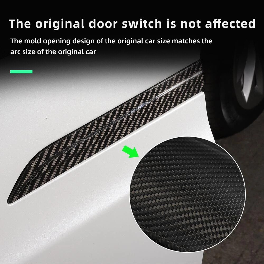 For Tesla Model 3 Y X S 2016-2023 Door Handle Patch Real Carbon Fiber Door Handle Decoration Stickers Car Accessories