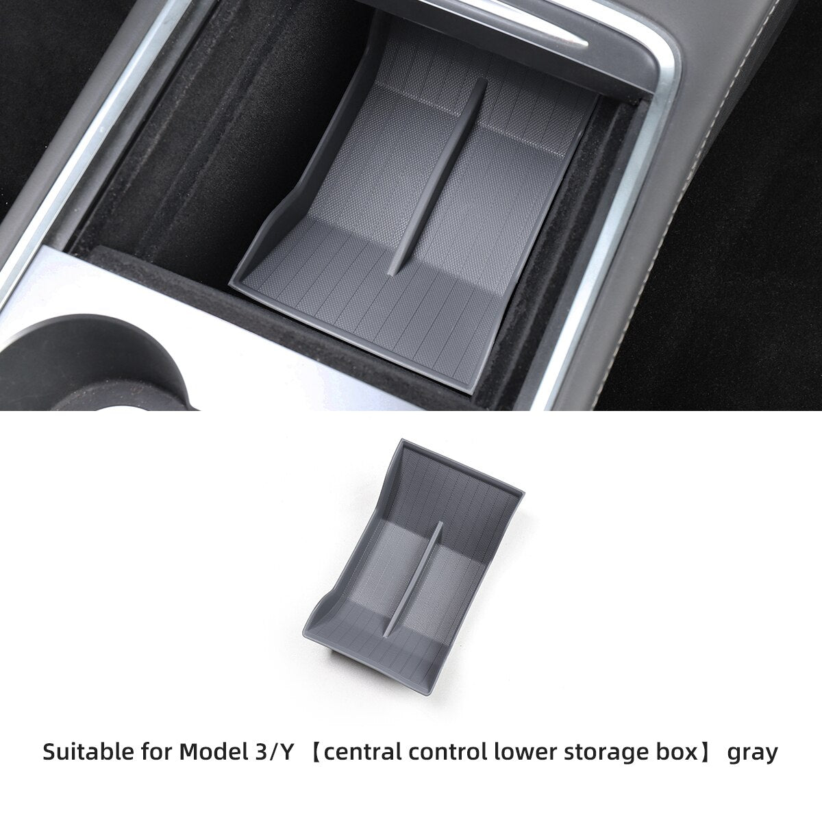 For Tesla Model3 ModelY Car Armrest Box Storage Box TPE Center Control Lower Interior Tidying Accessories Container Box