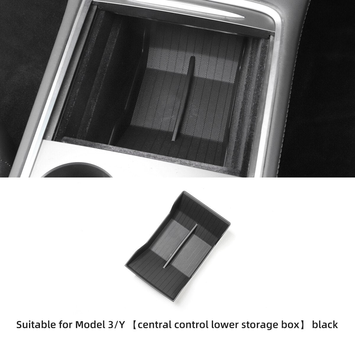 For Tesla Model3 ModelY Car Armrest Box Storage Box TPE Center Control Lower Interior Tidying Accessories Container Box