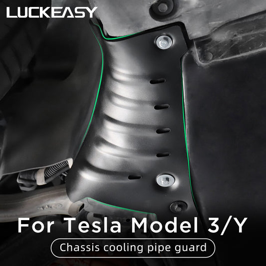 LUCKEASY For Tesla Model3 ModelY Car Carbon Steel Chassis Protection Cover Chassis Coolant Pipe Guard Modification Accessories