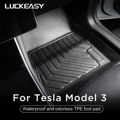 Car Accessories TPE Environmentally Waterproof Non-slip Foot Pad For Tesla Model3 2023 Complete Set Custom All-Weather Floor Mat