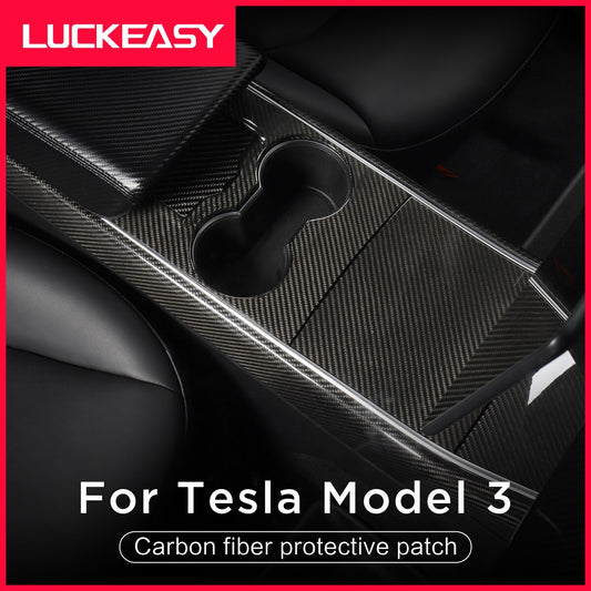 Car Bright Carbon Fiber For Tesla Model 3 Model Y 2017-2020 Window Button Center Control Door Lock Switch Patch Auto Accessories