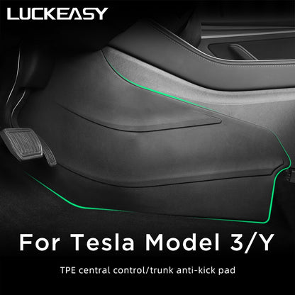 Car Central Control Side Defense Kick Pad For Tesla Model3 ModelY Protective Pad TPE Trunk Side Scuff Plate Pad Car Accessories