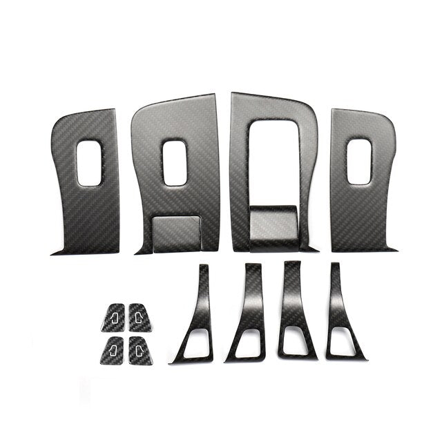 Car Steering Wheel Central Control Sticker For Tesla Model Y 2021-2023 Door Window Button Column Shift Matte Carbon Fiber Patch