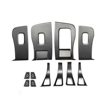 Car Steering Wheel Central Control Sticker For Tesla Model Y 2021-2023 Door Window Button Column Shift Matte Carbon Fiber Patch
