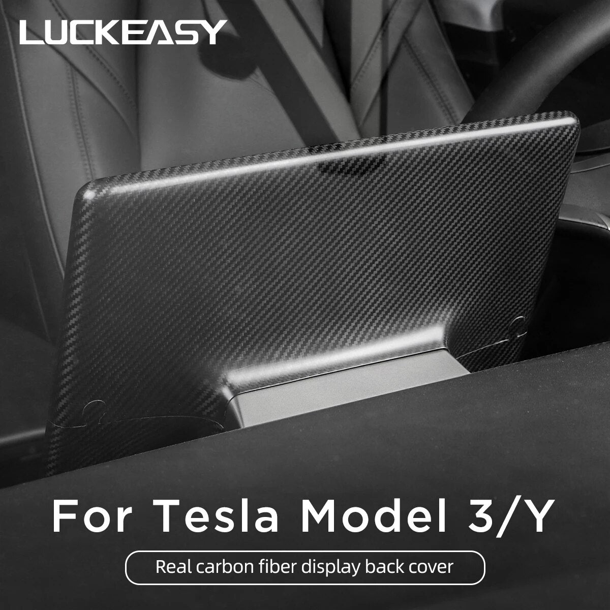 Car Steering Wheel Central Control Sticker For Tesla Model Y 2021-2023 Door Window Button Column Shift Matte Carbon Fiber Patch
