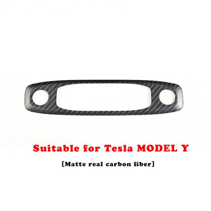 Car Steering Wheel Central Control Sticker For Tesla Model Y 2021-2023 Door Window Button Column Shift Matte Carbon Fiber Patch