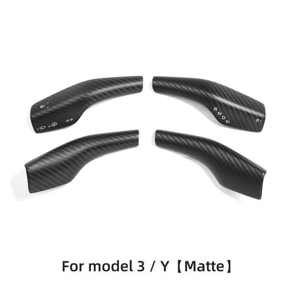 Car Steering Wheel Central Control Sticker For Tesla Model Y 2021-2023 Door Window Button Column Shift Matte Carbon Fiber Patch