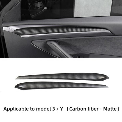 Car Steering Wheel Central Control Sticker For Tesla Model Y 2021-2023 Door Window Button Column Shift Matte Carbon Fiber Patch