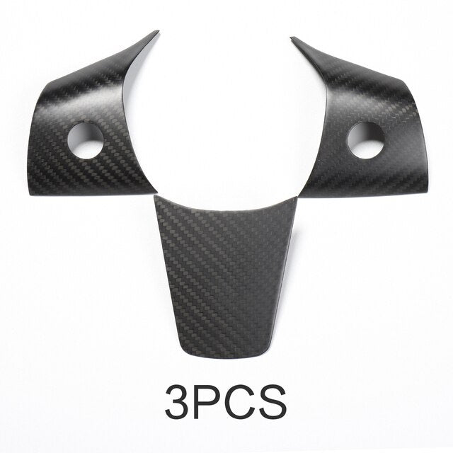 Car Steering Wheel Central Control Sticker For Tesla Model Y 2021-2023 Door Window Button Column Shift Matte Carbon Fiber Patch