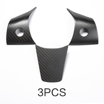 Car Steering Wheel Central Control Sticker For Tesla Model Y 2021-2023 Door Window Button Column Shift Matte Carbon Fiber Patch