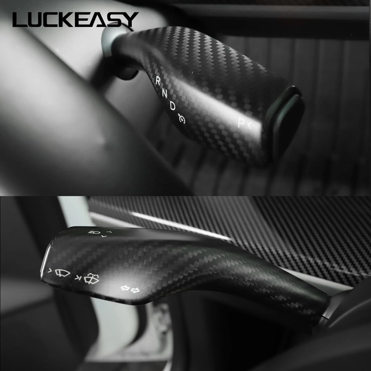 Car Steering Wheel Central Control Sticker For Tesla Model Y 2021-2023 Door Window Button Column Shift Matte Carbon Fiber Patch