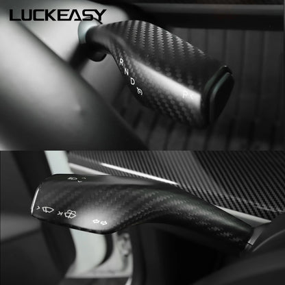 Car Steering Wheel Central Control Sticker For Tesla Model Y 2021-2023 Door Window Button Column Shift Matte Carbon Fiber Patch