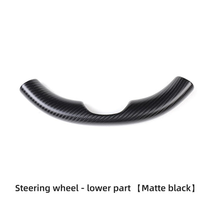 Car Steering Wheel Central Control Sticker For Tesla Model Y 2021-2023 Door Window Button Column Shift Matte Carbon Fiber Patch