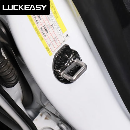 For Tesla Model 3 2017-2023 True Carbon Fiber Door Lock Cover Carbon Fiber Door Lock Protective Cover Car Interior Accessories