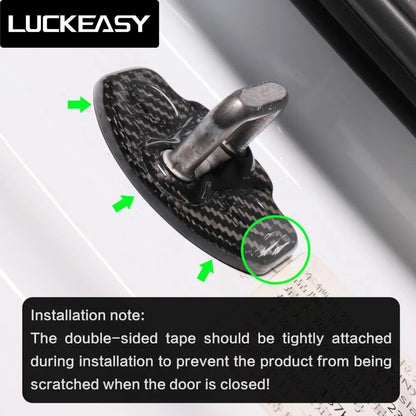 For Tesla Model 3 2017-2023 True Carbon Fiber Door Lock Cover Carbon Fiber Door Lock Protective Cover Car Interior Accessories