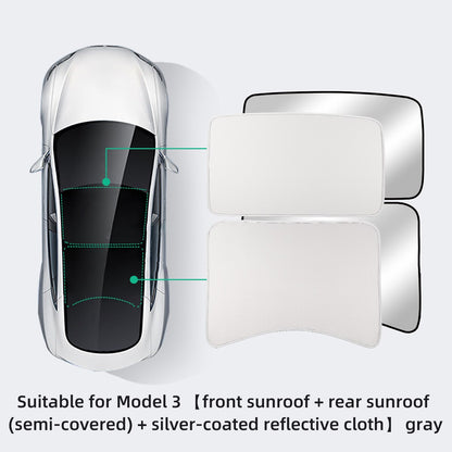 For Tesla Model 3 2022-2023 Car Interior Accessories Sun Shield Front And Rear Sunroof Sun Shade Net Car Window Sunshade