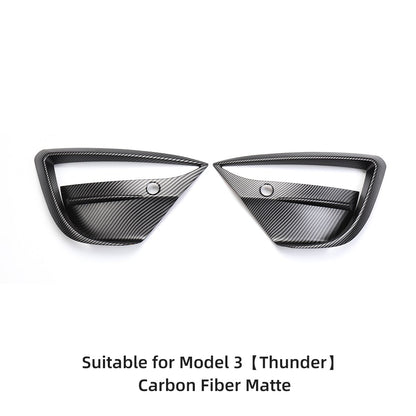 For Tesla Model 3 2023 ABS Front Fog Lamp Modified Wind Knife Bumper Protector Car Sticker Exterior Decoration Accessories