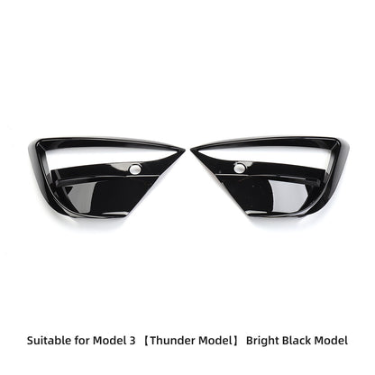 For Tesla Model 3 2023 ABS Front Fog Lamp Modified Wind Knife Bumper Protector Car Sticker Exterior Decoration Accessories