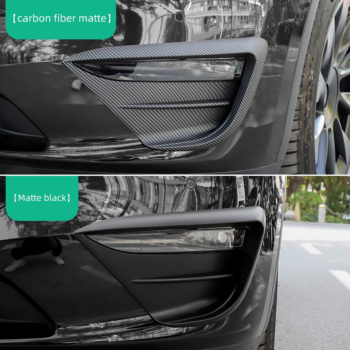 For Tesla Model 3 2023 ABS Front Fog Lamp Modified Wind Knife Bumper Protector Car Sticker Exterior Decoration Accessories