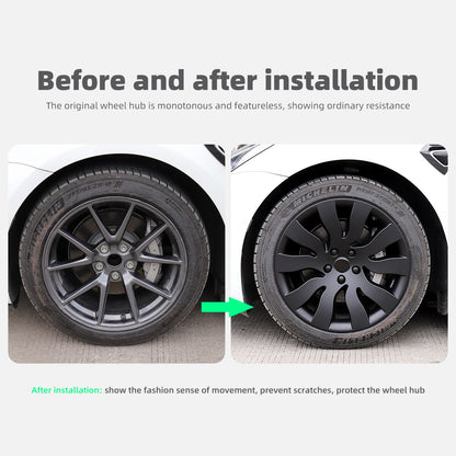 For Tesla Model 3 2023 Wheel Cap 18 Inch  All-inclusive Hubcap Replacement Wheel Cover Kit Modification Accessories