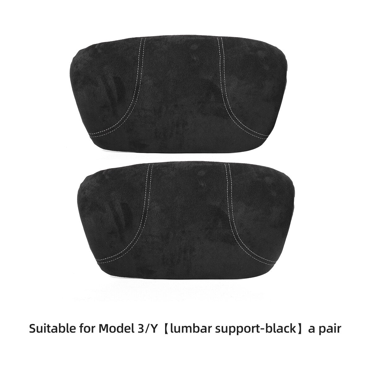 For Tesla Model 3 Model Y Car Neck Seat Pillow Interior Accessories Car Memory Foam Suede Travel Headrest Lumbar Pillow