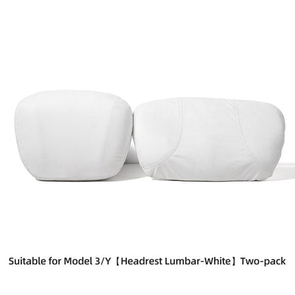 For Tesla Model 3 Model Y Car Neck Seat Pillow Interior Accessories Car Memory Foam Suede Travel Headrest Lumbar Pillow